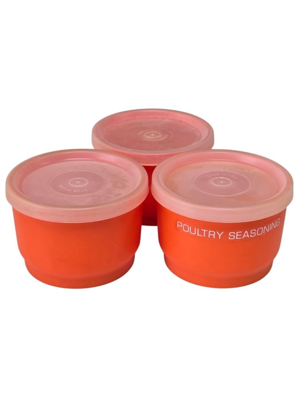 Vintage Tupperware Orange Snack Containers w/Lids SET 3